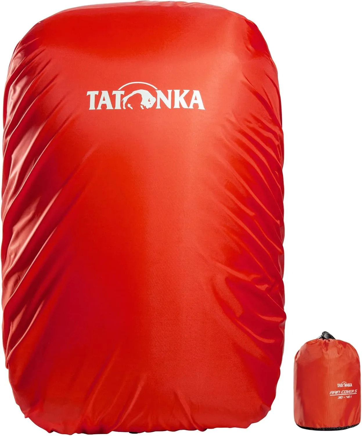 Tatonka Lightweight rain Cover for Backpacks of 30-40 litres Volume, Red Orange, l