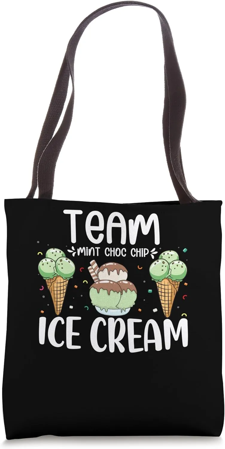 Team Mint Choc Ice Cream Cone Waffle Tote Bag