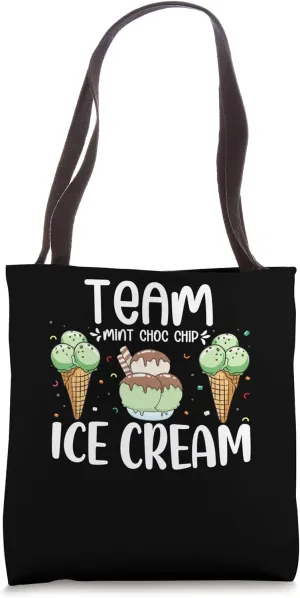 Team Mint Choc Ice Cream Cone Waffle Tote Bag