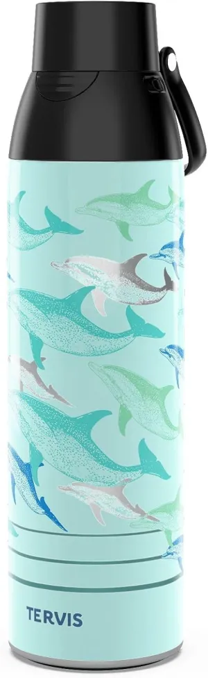 Tervis Venture Water Bottle Guy Harvey - Dolphin Wavegliders Triple Walled Insulated Tumbler Travel Cup Keeps Drinks Cold & Hot, 26oz, Stainless Steel