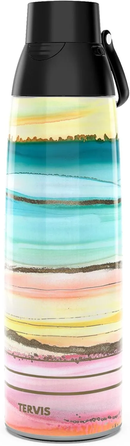 Tervis Venture Water Bottle Inkreel - Colorburst Triple Walled Insulated Tumbler Travel Cup Keeps Drinks Cold & Hot, 36oz, Stainless Steel