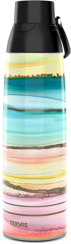 Tervis Venture Water Bottle Inkreel - Colorburst Triple Walled Insulated Tumbler Travel Cup Keeps Drinks Cold & Hot, 36oz, Stainless Steel