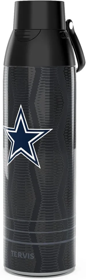 Tervis Venture Water Bottle NFL® Dallas Cowboys - Full Speed Triple Walled Insulated Tumbler Travel Cup Keeps Drinks Cold & Hot, 26oz, Stainless Steel