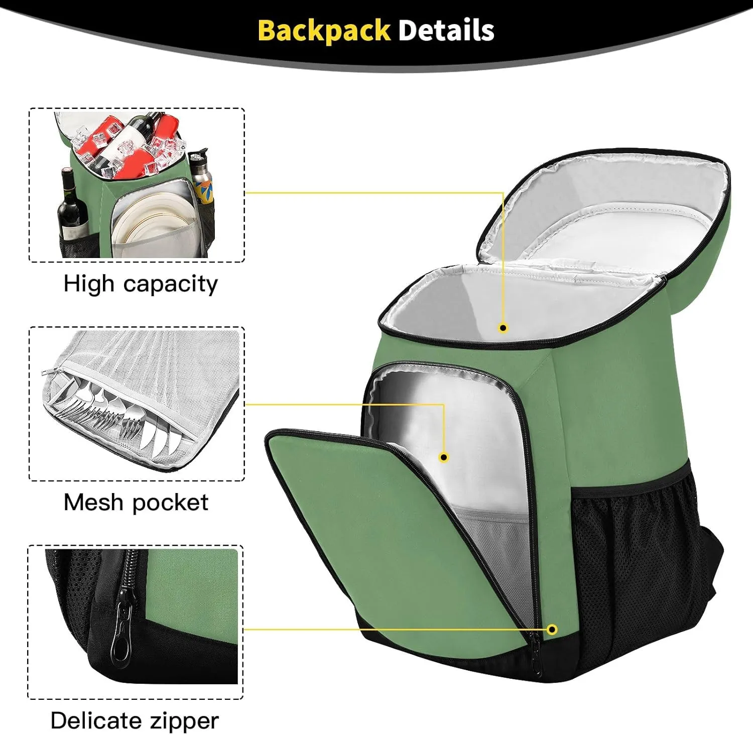 Thanksgiving Turkey Backpack Cooler 36 Cans Waterproof Cooler for Camping Lunch Backpack