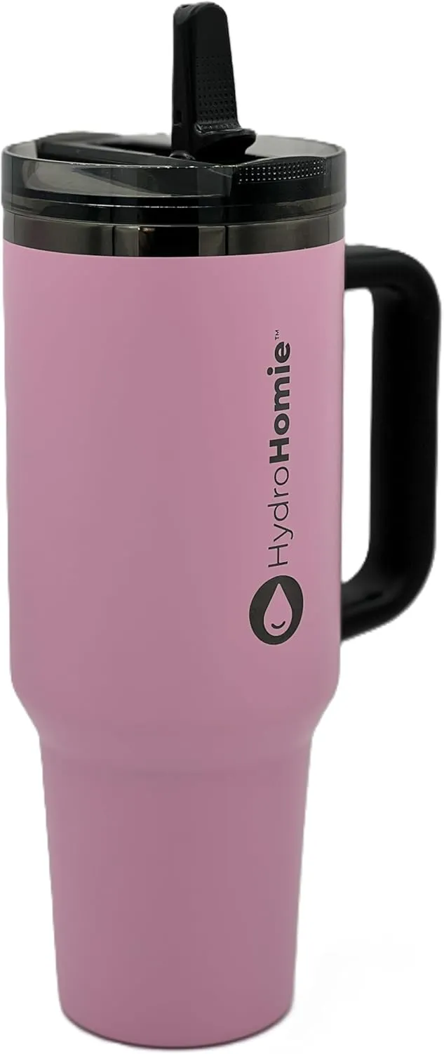 The Big Swig Premium 40oz Tumbler with Flip Straw Lid – Travel Car Cup Holder Friendly, Insulated Stainless Steel Tumbler - PINK GOAT