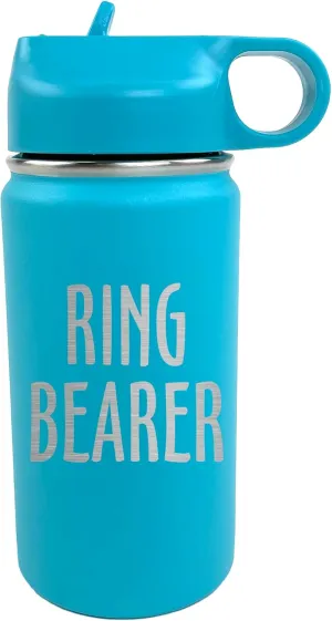 The Crafty Engineer Ring Bearer Water Bottle for Kids - Insulated and Leak Proof Proposal Gift - 12 oz - Teal (Ring Bearer)