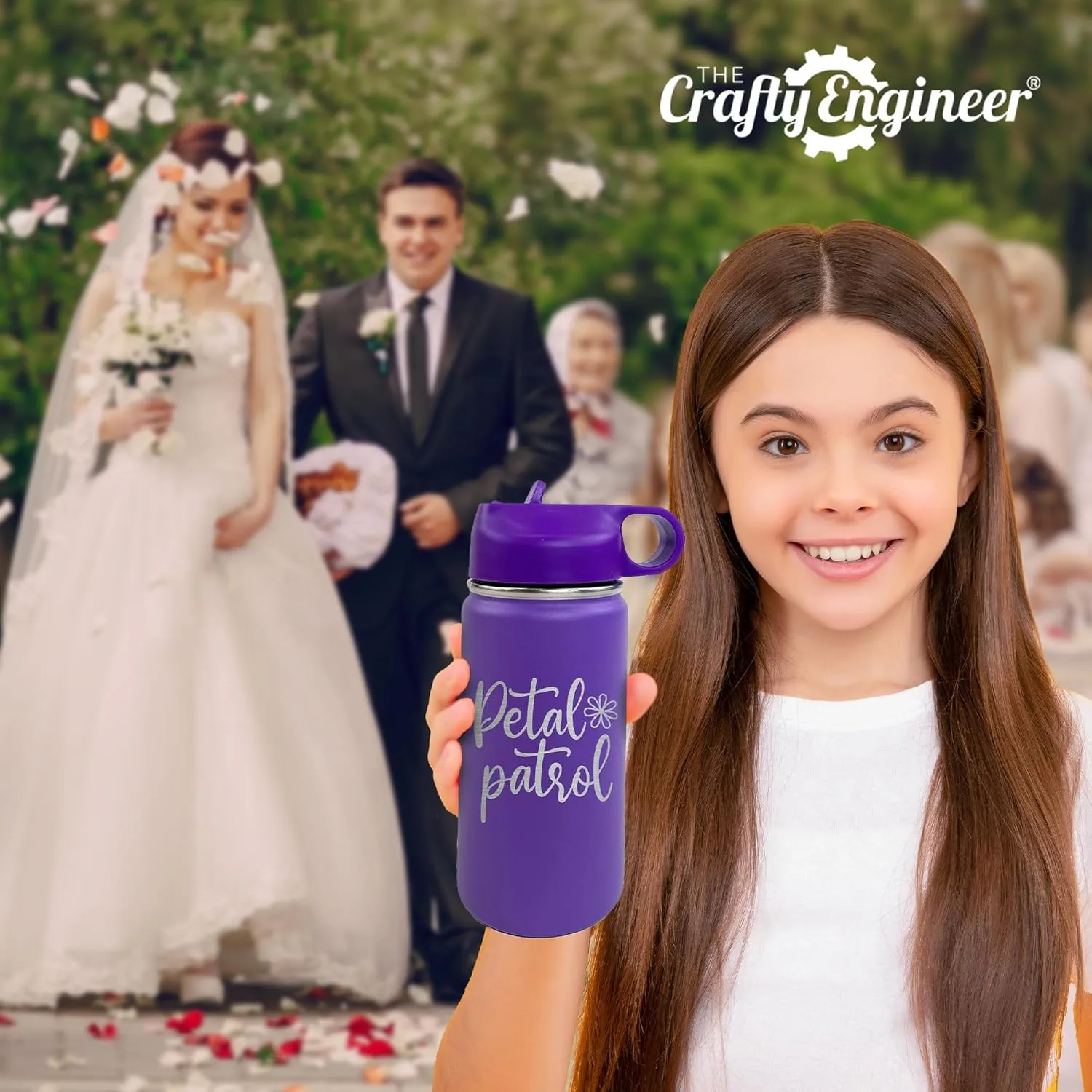 The Crafty Engineer Ring Bearer Water Bottle for Kids - Insulated and Leak Proof Proposal Gift - 12 oz - Teal (Ring Bearer)