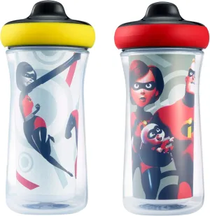 The First Years Disney Incredibles 2 Insulated Hard Spout Pack of Sippy Cups for Toddlers, 9 Ounce (Pack of 2)