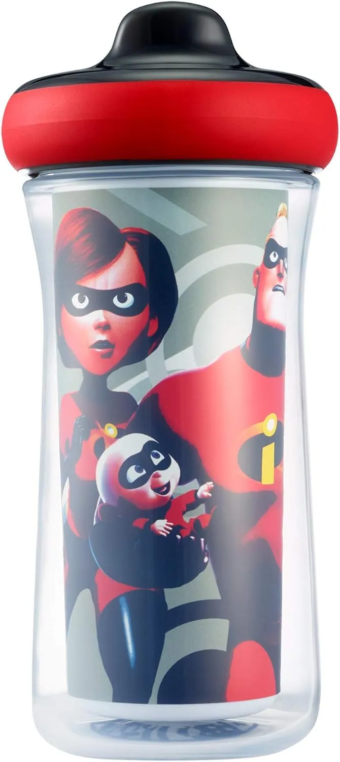 The First Years Disney Incredibles 2 Insulated Hard Spout Pack of Sippy Cups for Toddlers, 9 Ounce (Pack of 2)