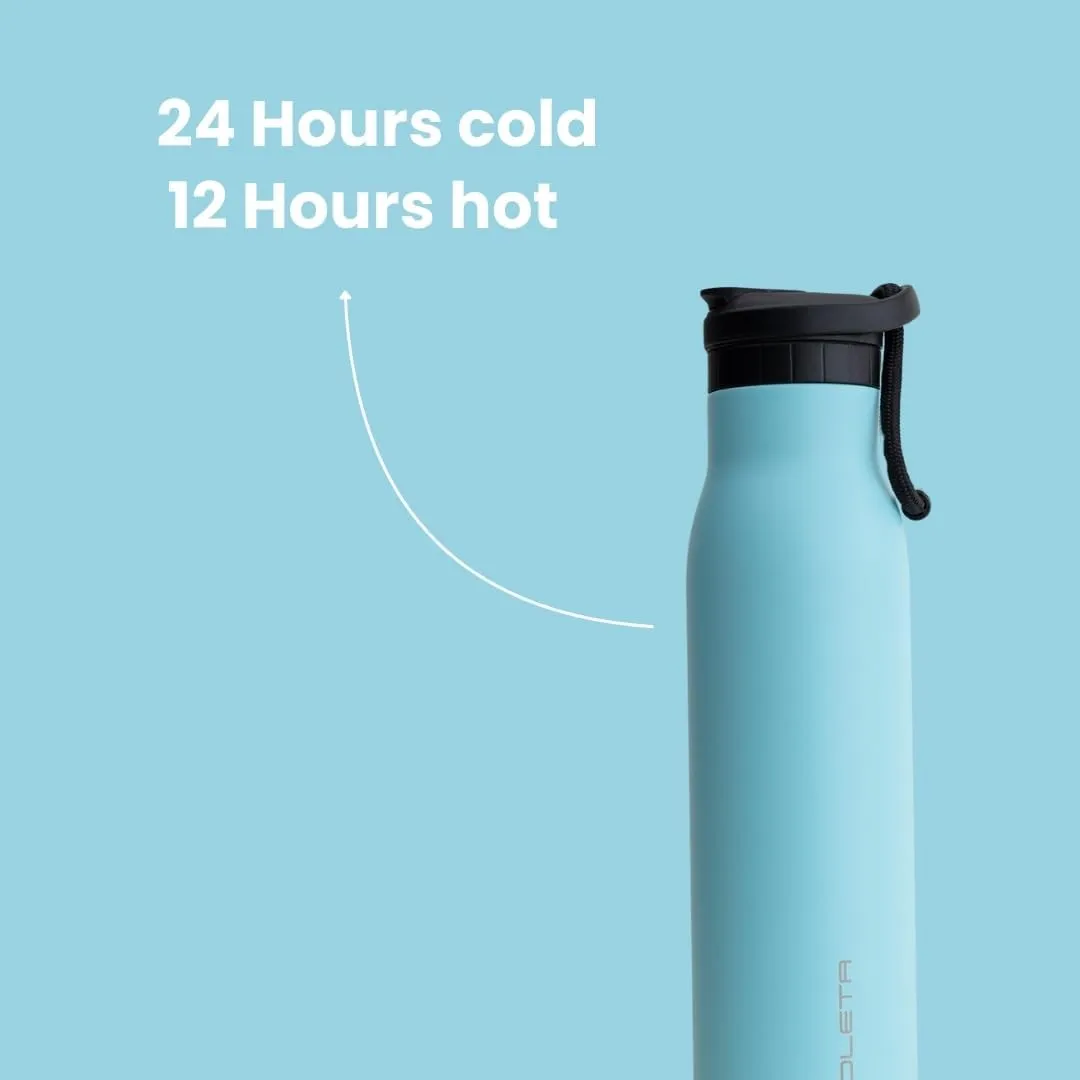The Slim Bottle, Stainless Steel Water Bottle with Straw, Standard Mouth Water Bottle for Sports, Office and Travel, BPA-Free, Leak Proof