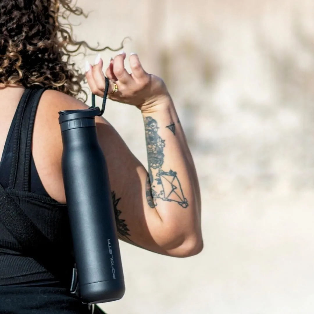The Slim Bottle, Stainless Steel Water Bottle with Straw, Standard Mouth Water Bottle for Sports, Office and Travel, BPA-Free, Leak Proof