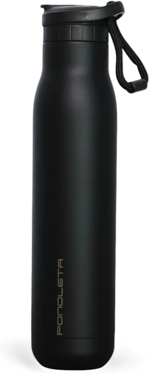 The Slim Bottle, Stainless Steel Water Bottle with Straw, Standard Mouth Water Bottle for Sports, Office and Travel, BPA-Free, Leak Proof