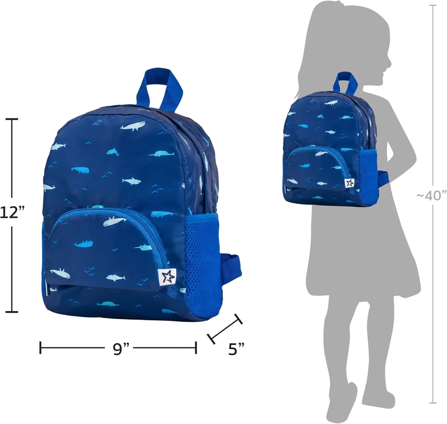 Tiny Twinkle Toddler Backpack – lightweight, waterproof, folds up into pouch. Great for travel, daycare, beach, swim school