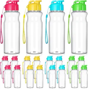 Tioncy 20 Pieces Plastic Water Bottles for Kids Bulk 17 oz Gym Sports Adults Kids Reusable Large Water Bottles Leakproof Drink Flip Top for Party Outdoor Children School