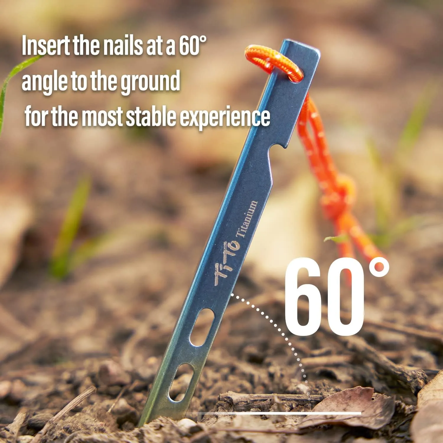 TiTo 6 Pack Titanium Tent Stakes 10X10X160mm V-Shaped Windproof Tent Nail Pegs with Carrying Pouch for Camping, Hiking, Gardening and Canopy (Colorful,10X160mm)