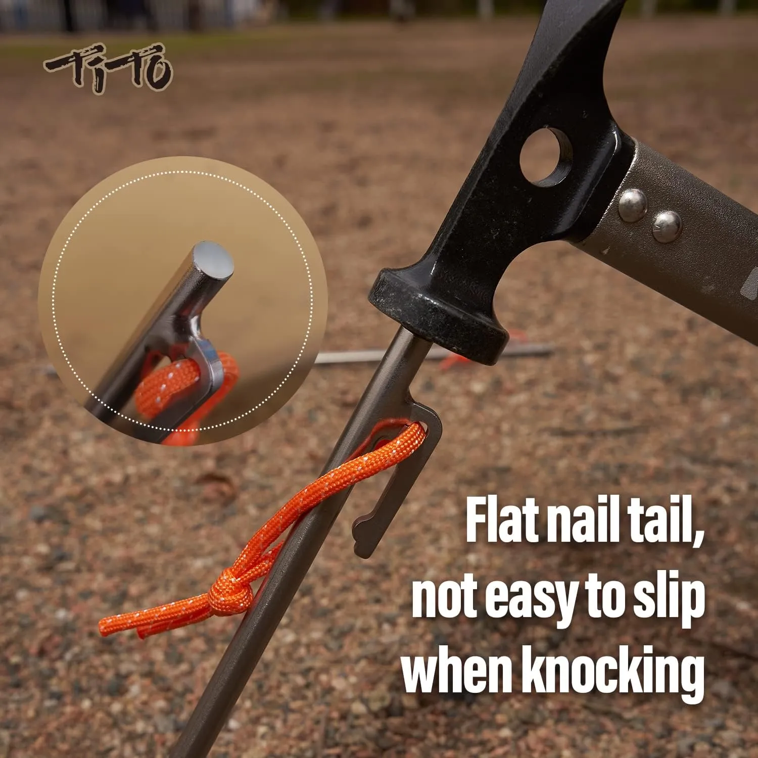 TiTo Titanium Tent Pegs Stakes Lightweight Snowfield Grassland Heavy Duty Tent Nails for Outdoor Camping Hiking and Plant Support Garden Stakes 4pcs/6pcs (8×400mm-4pcs)