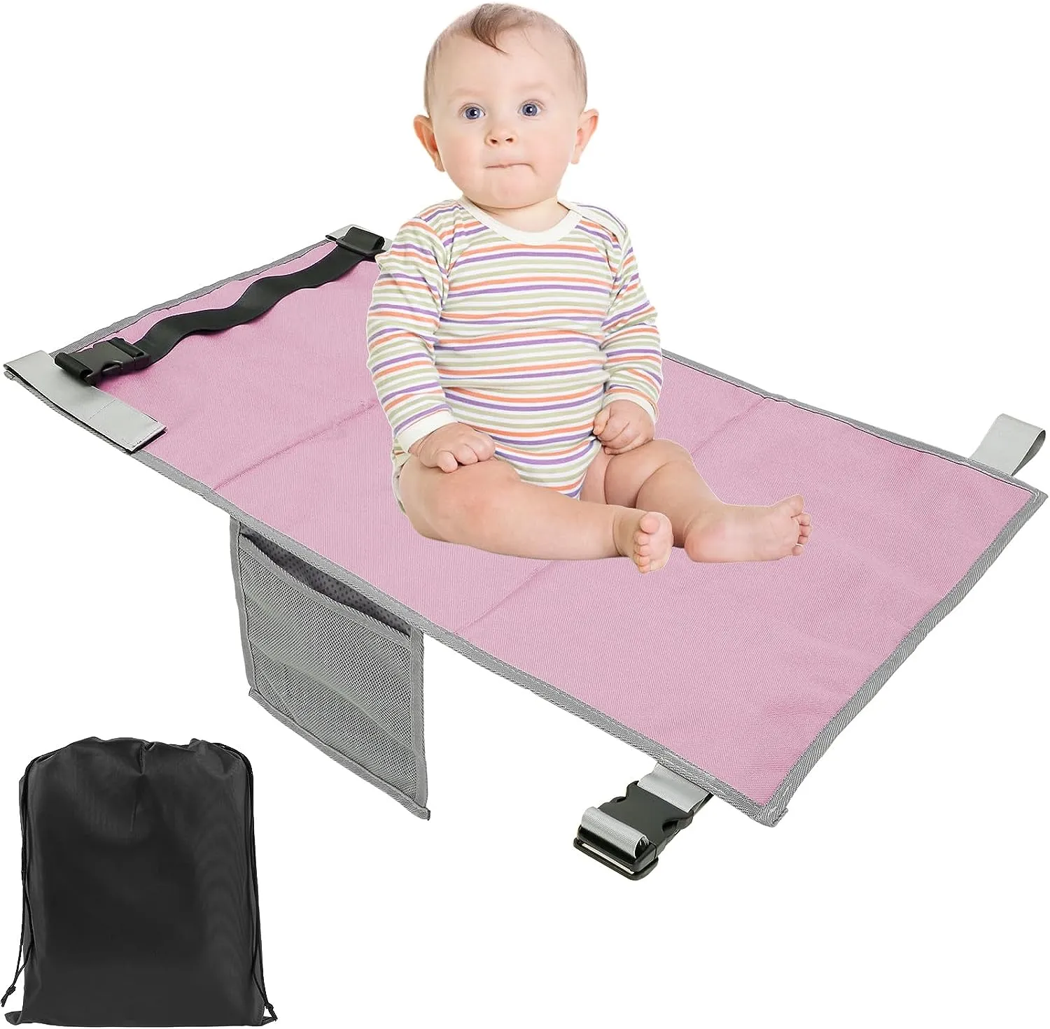 Toddler Airplane Seat Extender Baby Bed, Portable Airplane Footrest Hammock Travel Leg Rest