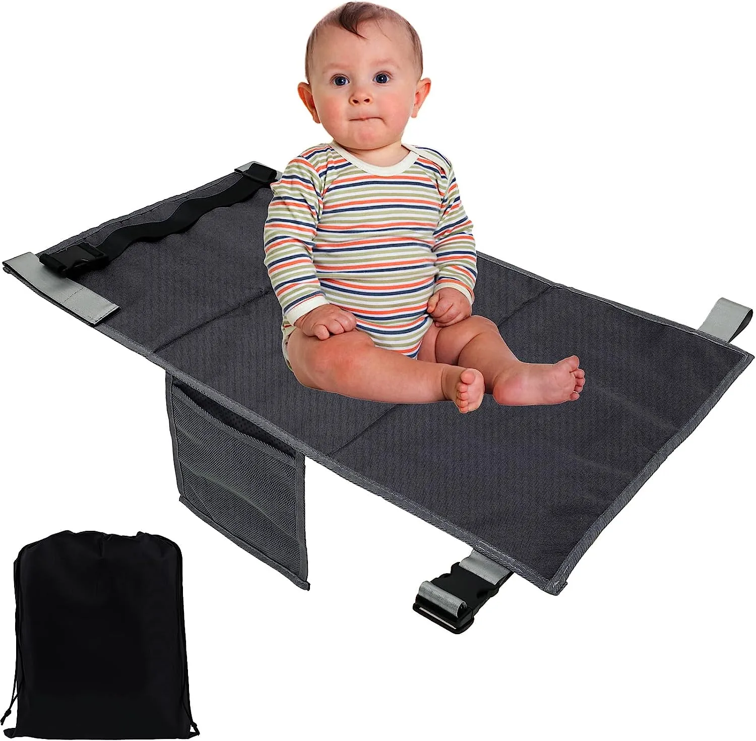 Toddler Airplane Seat Extender Baby Bed, Portable Airplane Footrest Hammock Travel Leg Rest