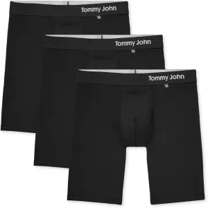 Tommy John Men’s Underwear – Cool Cotton Hammock Pouch Boxer Brief with Longer 8" Inseam – Comfortable Underwear