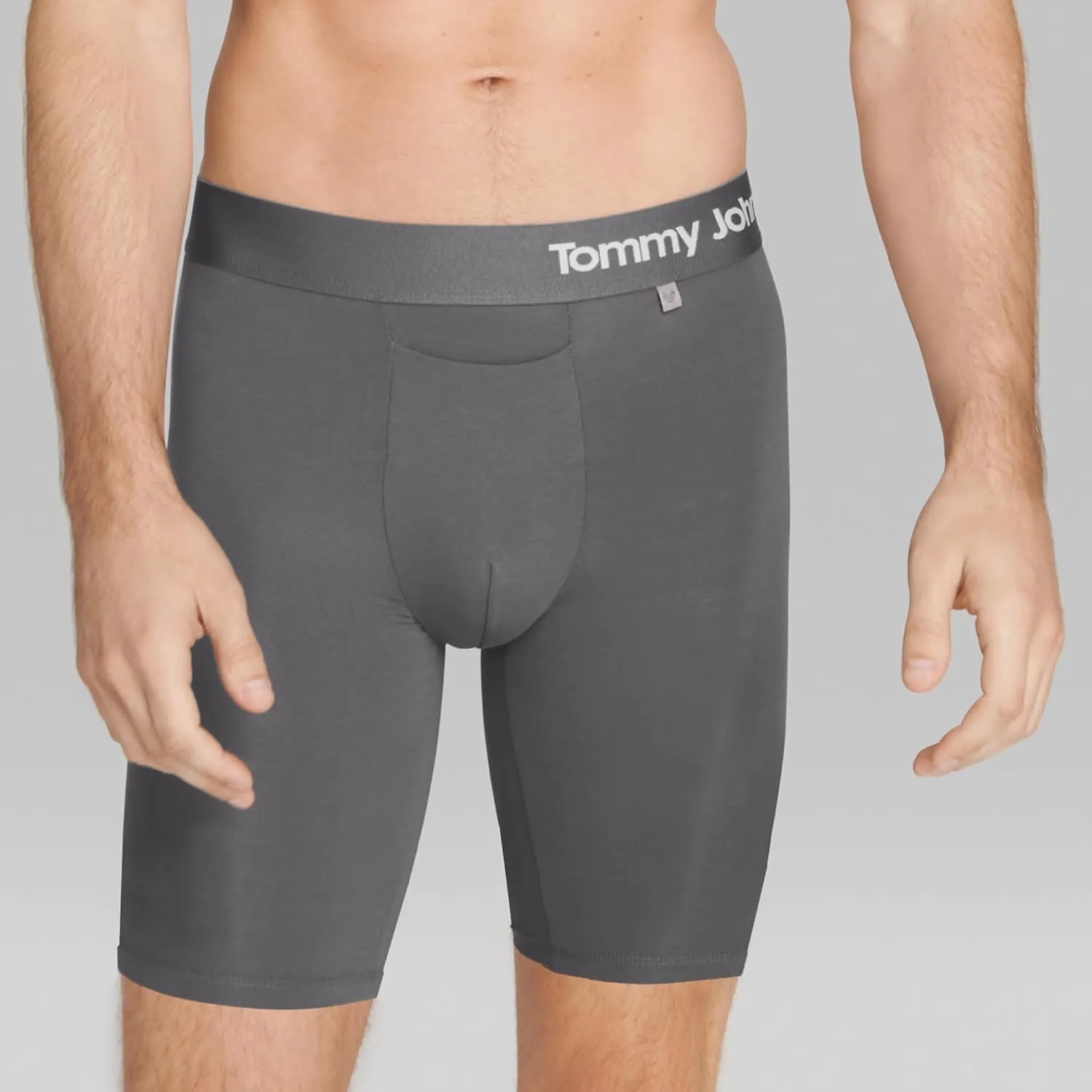 Tommy John Men’s Underwear – Cool Cotton Hammock Pouch Boxer Brief with Longer 8" Inseam – Comfortable Underwear