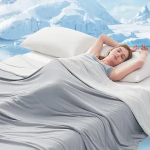 Topcee Cooling Comforter Queen Size (90"x90")-Cooling Blanket Everlasting Cold Touch for Hot Sleepers-Q-max>0.45 Double-Sided Lightweight Design Summer Ice Blanket for Night Sweats-Darkgrey