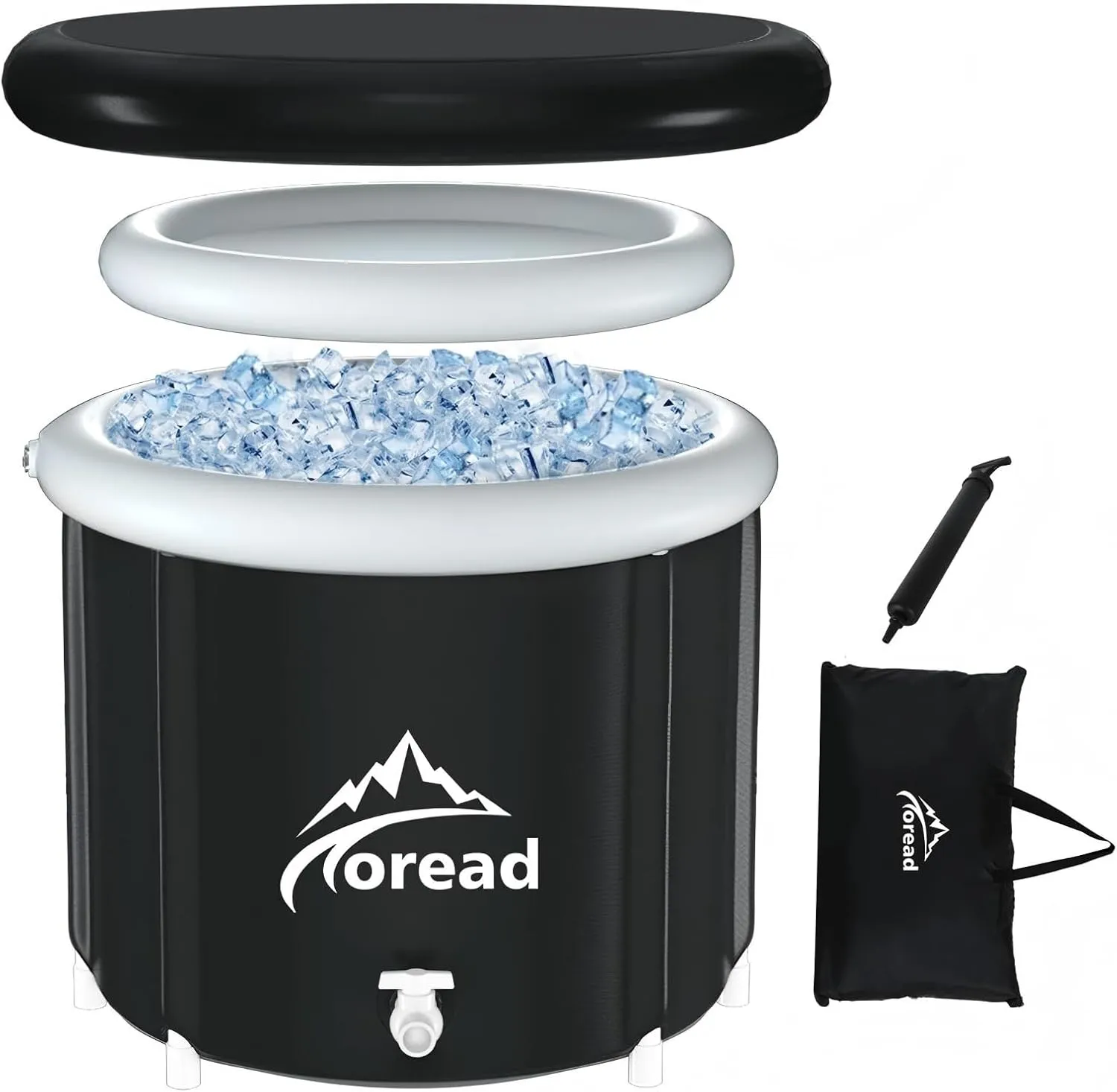 Toread XL Ice Cold Bath Tub-112gal Portable Cold Plunge Tub with Carry Bag for Athletes-Foldable Cold Therapy Bathtub Outdoor for Sports Muscles Recovery
