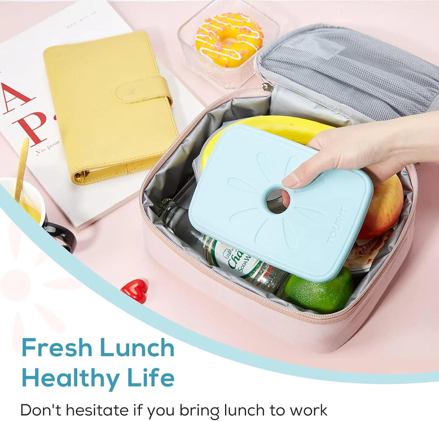 TOURIT Ice Packs for Lunch Boxes/Bags and Coolers, Lunch Box Cooler Ice Packs Reusable, Slim and Long Lasting Cool Pack for Work, Picnic or Camping