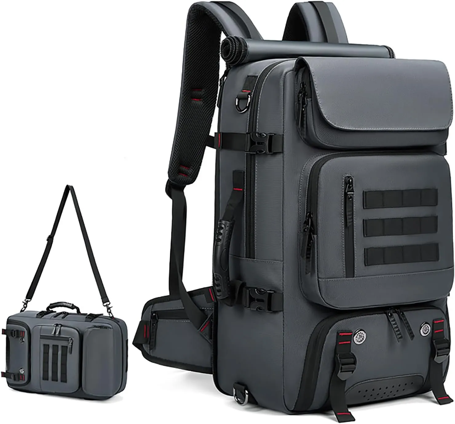 Travel Backpack, Large Capacity Carry On Backpack for Men Duffle Bags Trekking Water Resistant Outdoor Camping Daypack (gray)