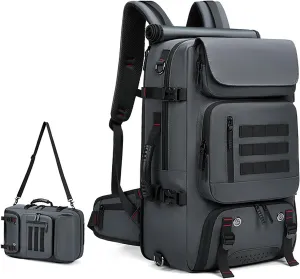 Travel Backpack, Large Capacity Carry On Backpack for Men Duffle Bags Trekking Water Resistant Outdoor Camping Daypack (gray)