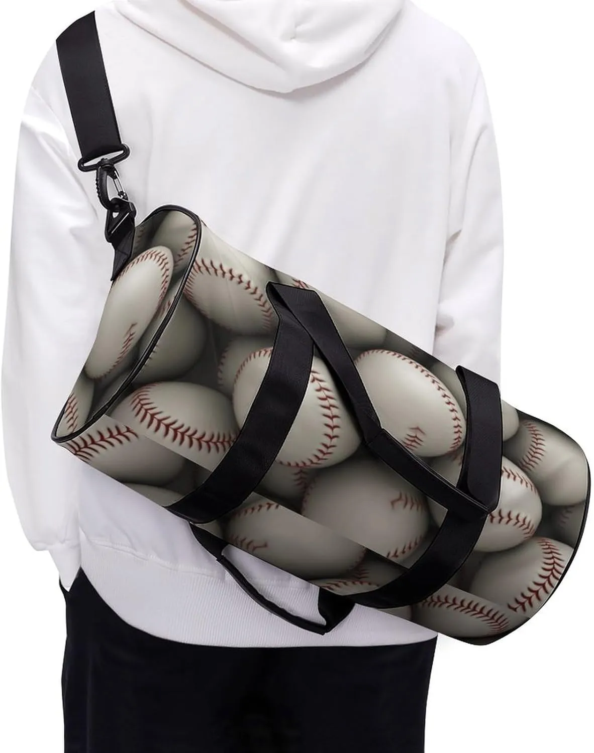 Travel Duffel Bag for Men And Women,Baseball Waterproof Sports Fitness Bag Portable Travel Duffel Bag, 17.7in/9in/9in