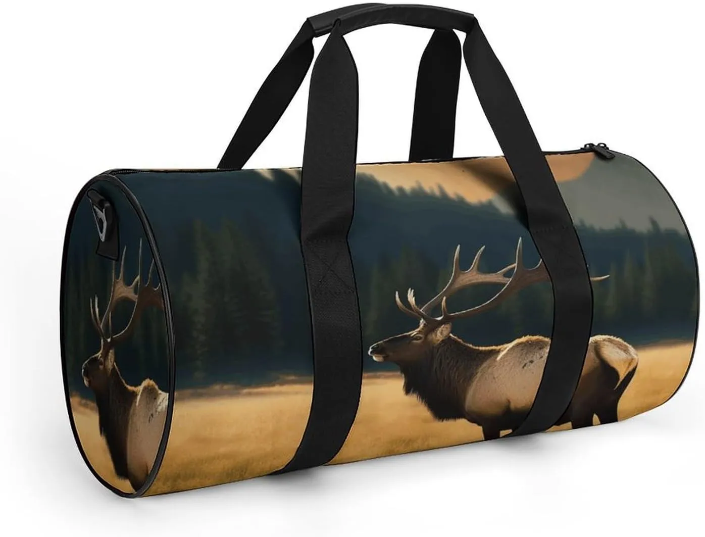 Travel Duffel Bag for Men And Women,Elk in The Meadow Waterproof Sports Fitness Bag Portable Travel Duffel Bag