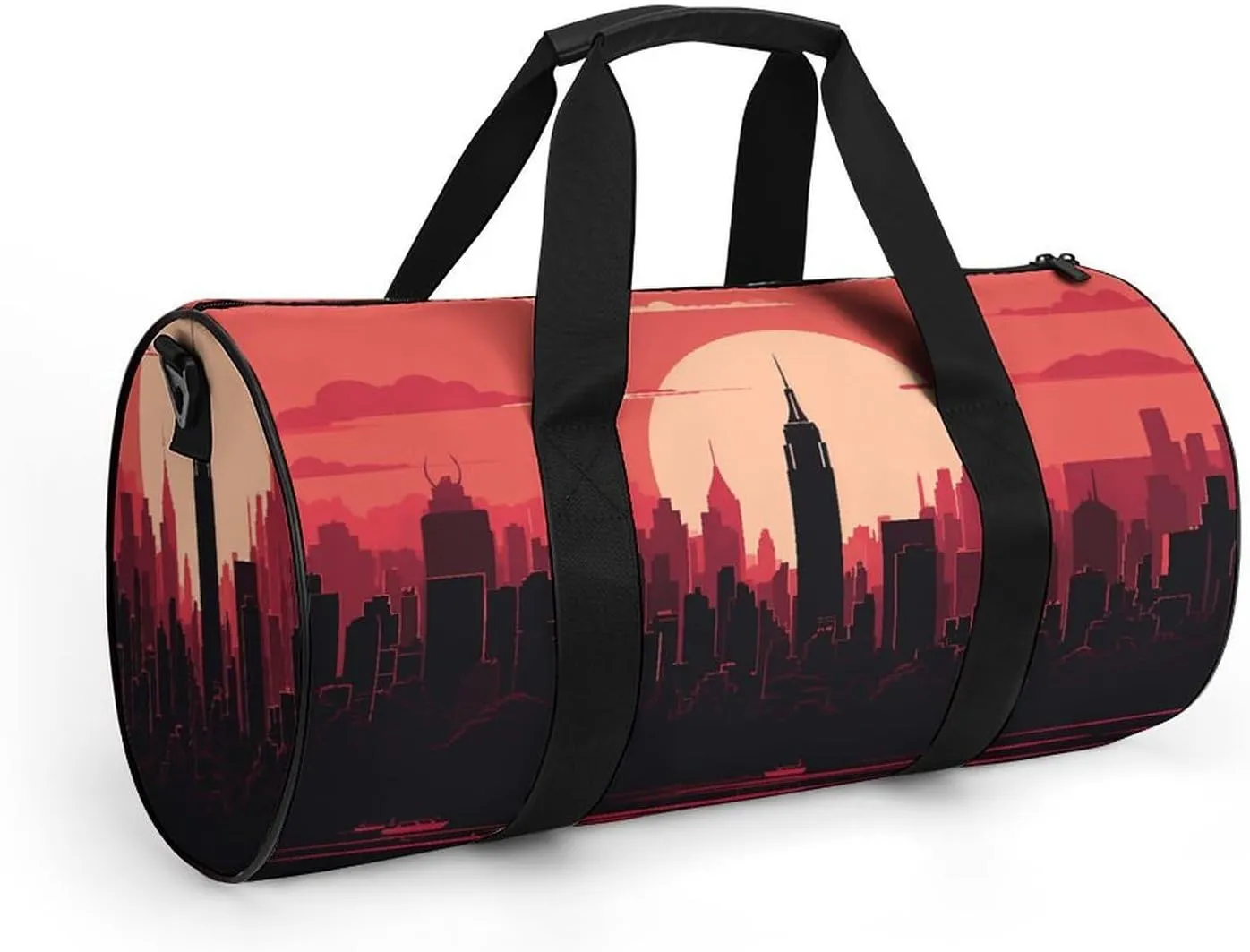 Travel Duffel Bag for Men And Women,Red City Landscape Waterproof Sports Fitness Bag Portable Travel Duffel Bag