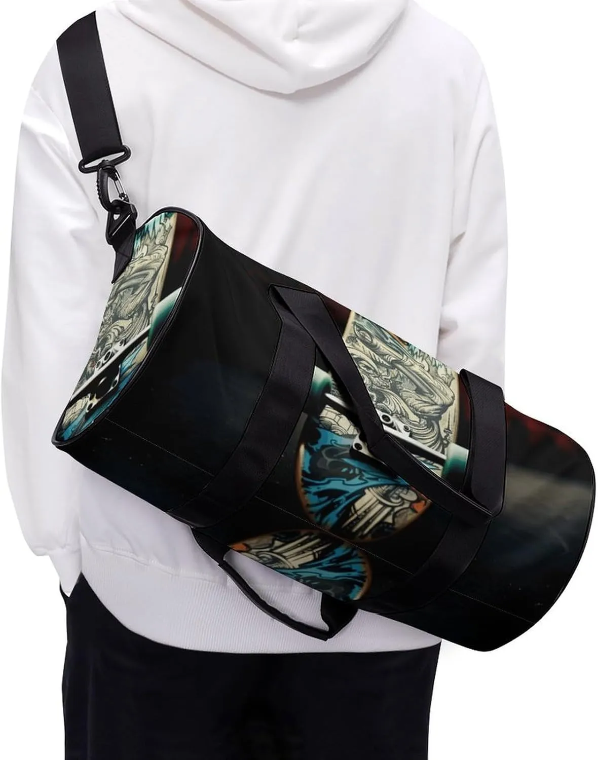Travel Duffel Bag for Men And Women,Skate Boards Waterproof Sports Fitness Bag Portable Travel Duffel Bag