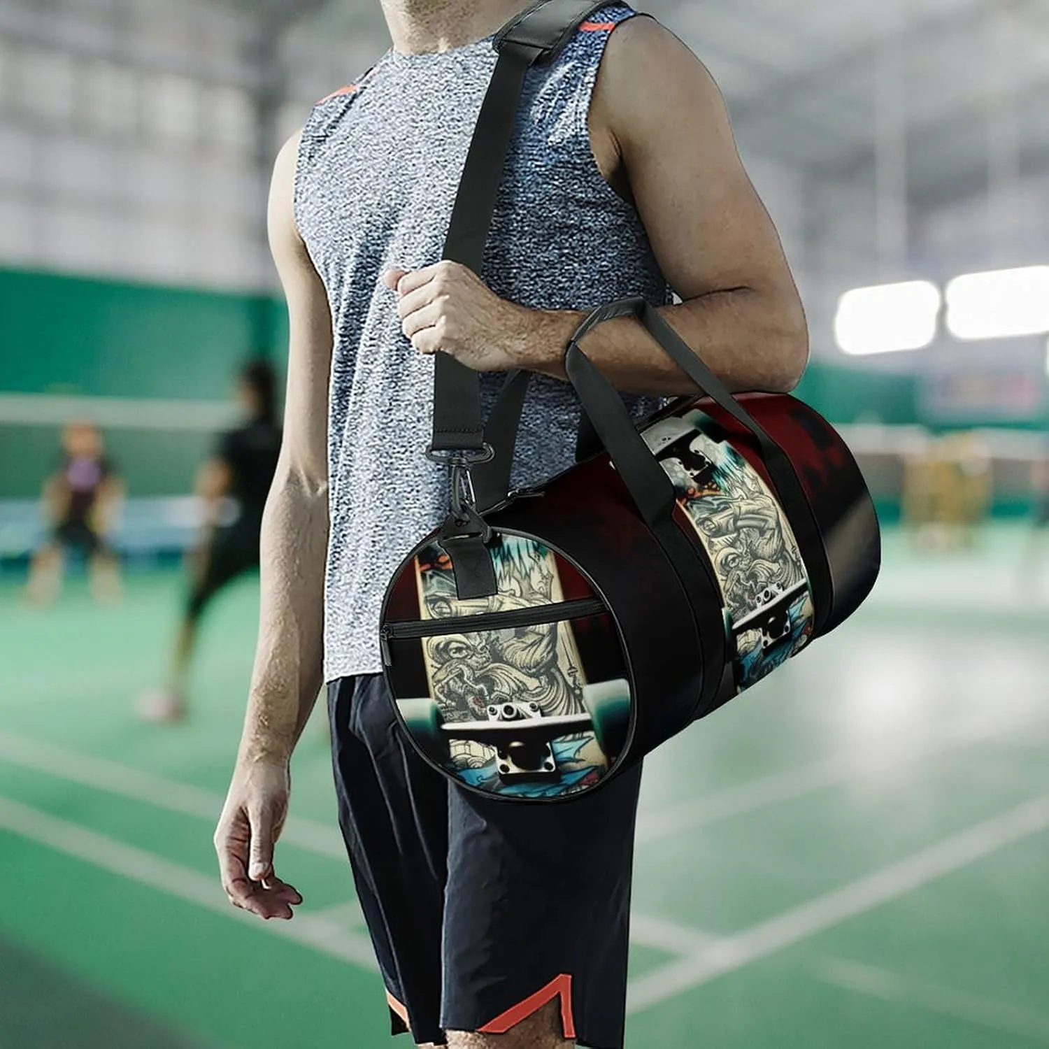 Travel Duffel Bag for Men And Women,Skate Boards Waterproof Sports Fitness Bag Portable Travel Duffel Bag