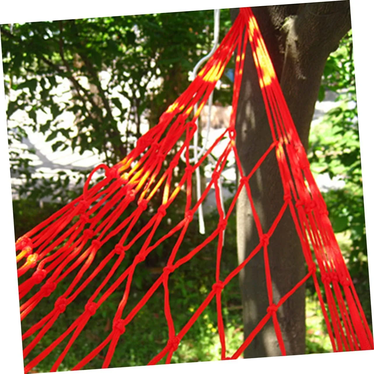 Travel Hammock Sleeping Swing Hammock Patio Hammock Backyard Hammock Portable Hammock Garden Hammock Swing Patio Hanging Chair Mesh Rope Hammocks Big Hammock Outdoor (Red 240 * 80 * 05cm)
