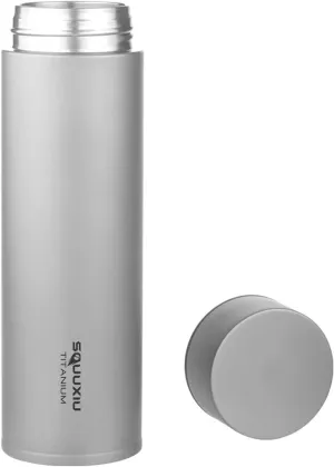 Travel Insulated Water Bottle 450ml Lightweight with Tea Filter Titanium Vacuum Flask Outdoor Water Bottles for Camping Backpacking Hiking