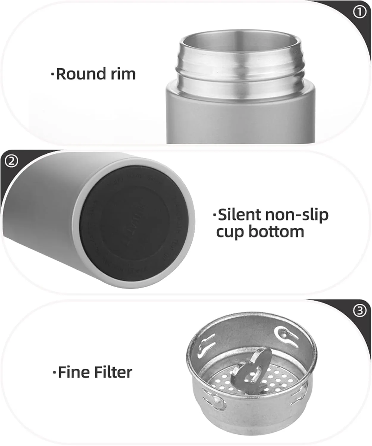 Travel Insulated Water Bottle 450ml Lightweight with Tea Filter Titanium Vacuum Flask Outdoor Water Bottles for Camping Backpacking Hiking