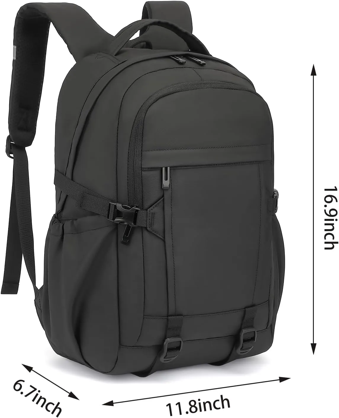 Travel Laptop Backpack for Women Men, 15.6 Inch Work Business College Backpacks School Bookbag Casual Daypack (Black)