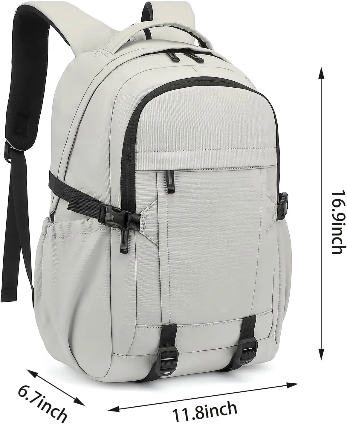 Travel Laptop Backpack for Women Men, 15.6 Inch Work Business College Backpacks School Bookbag Casual Daypack (Grey)