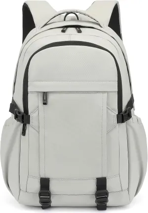 Travel Laptop Backpack for Women Men, 15.6 Inch Work Business College Backpacks School Bookbag Casual Daypack (Grey)