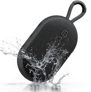 TREBLAB HD-Go - Ultra Portable Hand Held Speaker with Clip, 7W Power with Bass, 16H Playtime, IPX7 Waterproof, Built-in Mic, Compact & Lightweight, USB-C Charging – Small Speaker Bluetooth Wireless