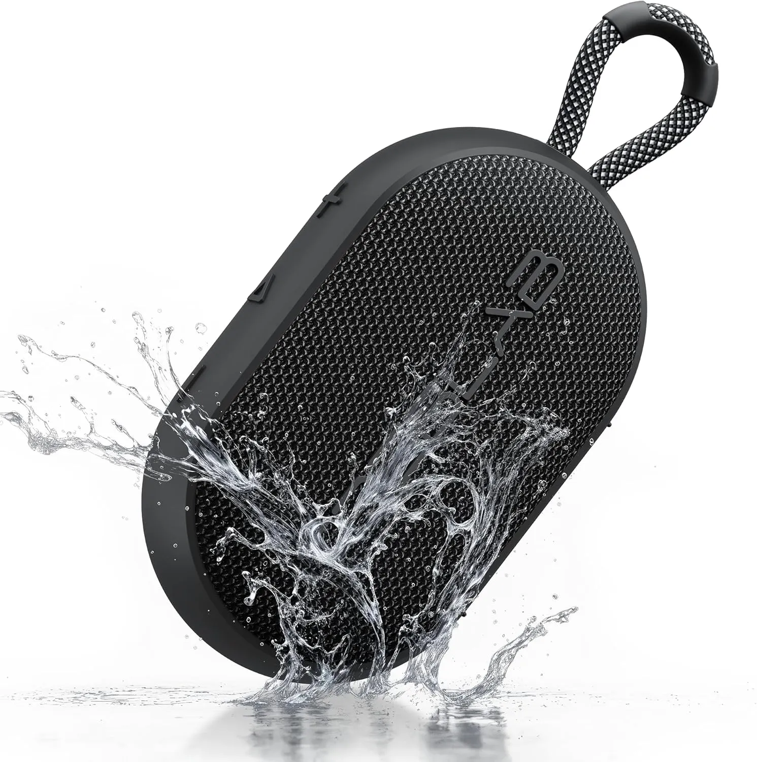 TREBLAB HD-Go - Ultra Portable Hand Held Speaker with Clip, 7W Power with Bass, 16H Playtime, IPX7 Waterproof, Built-in Mic, Compact & Lightweight, USB-C Charging – Small Speaker Bluetooth Wireless