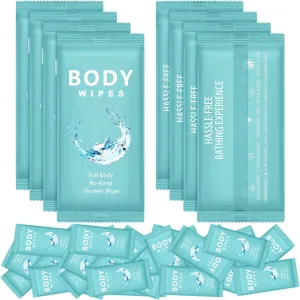 Treela 300 Pcs Bulk Large Body Wipes Individually Wrapped Big Bath Wipes for Adults Bathing No Rinse Shower Bulk Deodorant for Homeless Hygiene Personal Cleansing for Travel Gym(7.09" X 9.84",Blue)