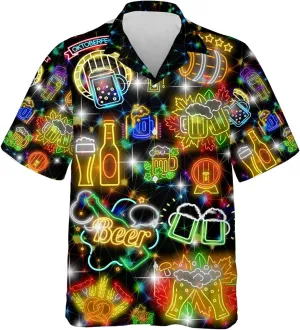 Tropical Beer Hawaiian Shirts for Men- Casual Short Sleeve Craft Beer Cool Summer Hawaiian Shirt (HN-HW22)