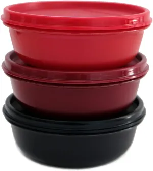 Tupperware Airtight Leakproof Storage Container (Set of 3, 300 ml) Cherry, Ruby, Black, 11155467