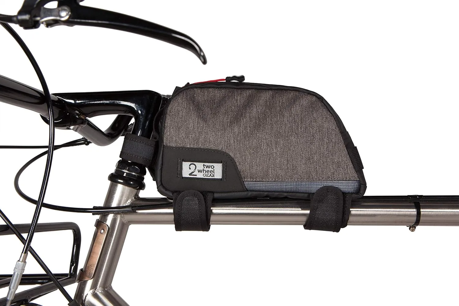 Two Wheel Gear - Commute Top Tube Frame Bag (1 L) - Water Resistant Gas Tank Style Bike Bag with Waterproof Zippers, Perfect for Mountain Biking, Commuting, and Touring