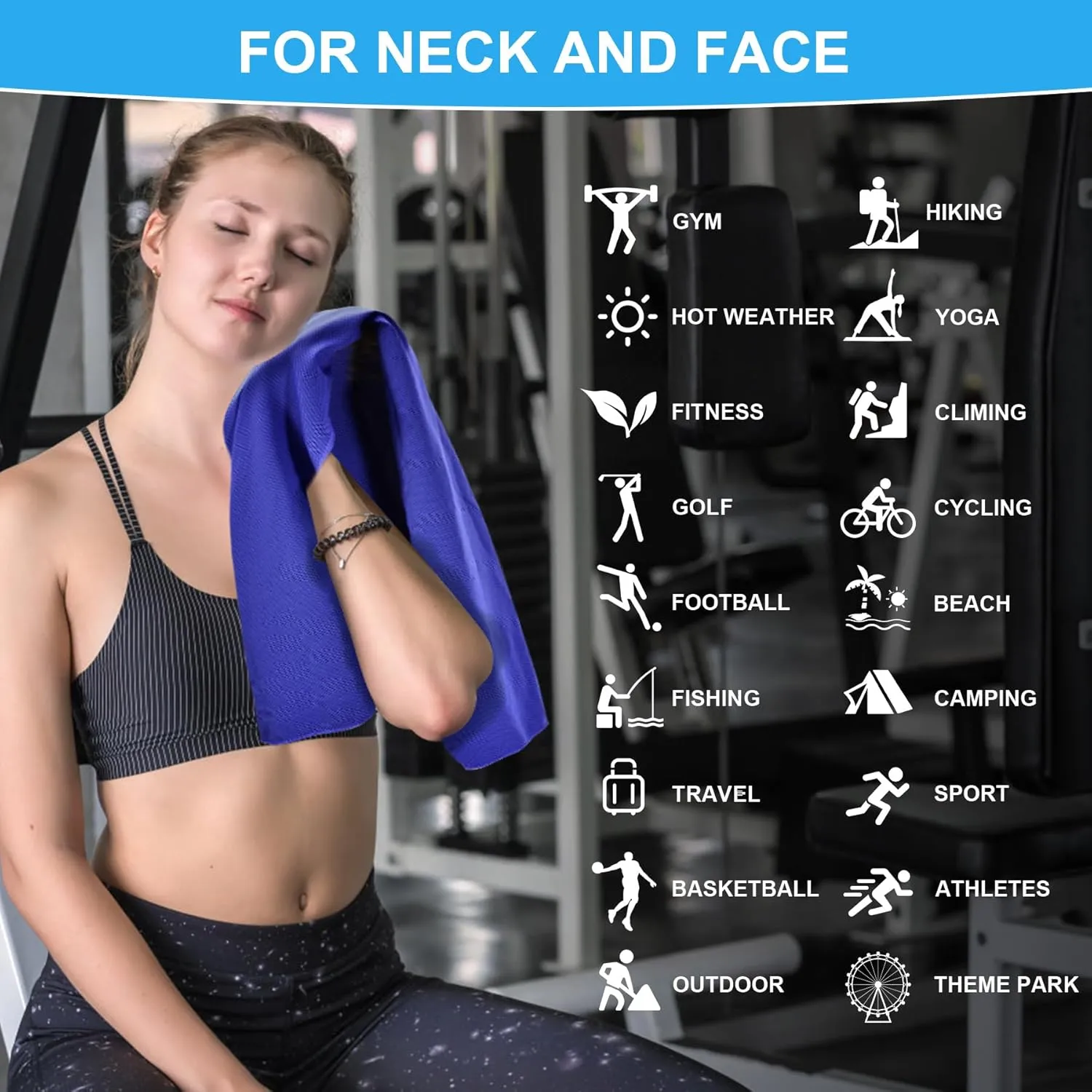 U-pick 4 Packs Cooling Towel (40"x 12"),Ice Towel,Microfiber Towel,Soft Breathable Chilly Towel for Yoga,Sport,Gym,Workout,Camping,Fitness,Running,Workout & More Activities
