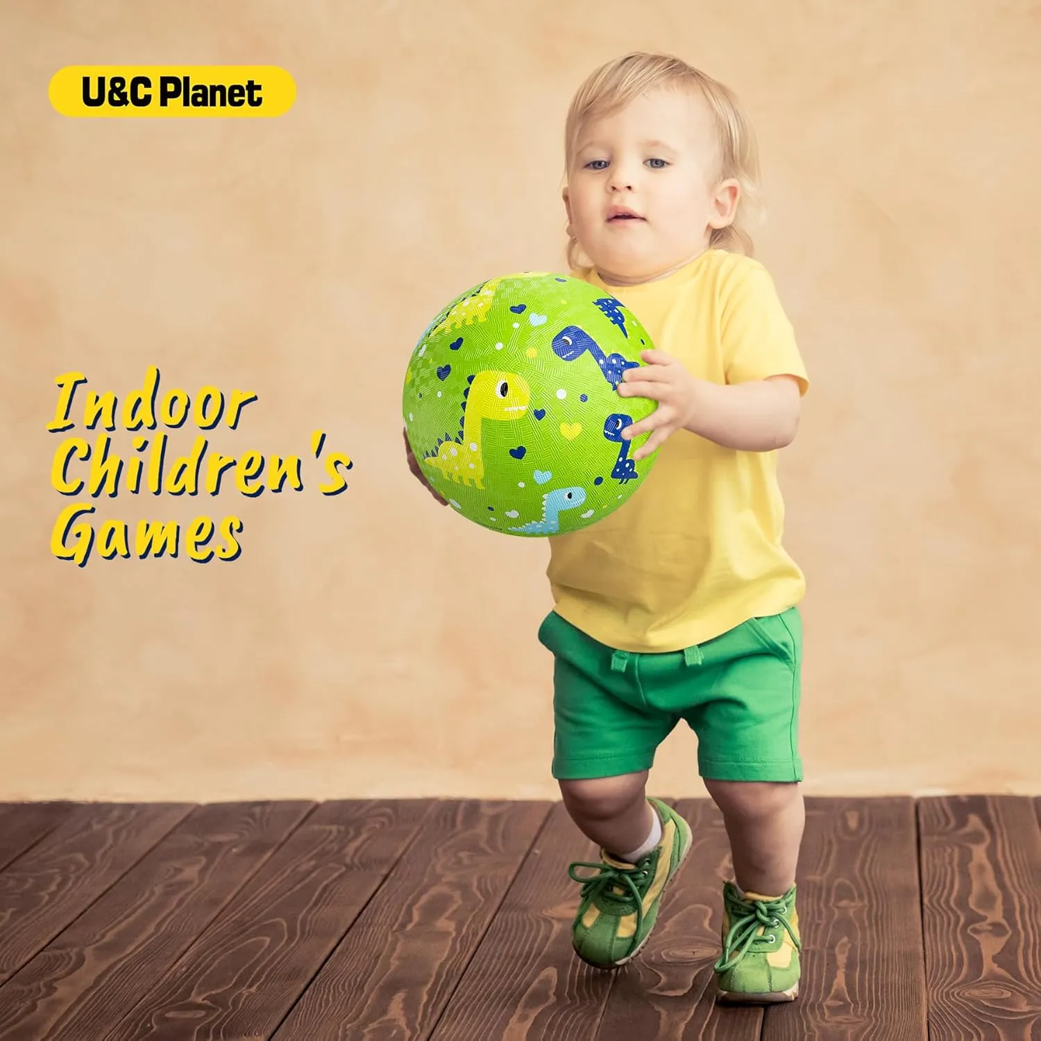 U&C Planet 2 Packs Playground Balls for Toddler Kids 8.5 inches Cartoon Rubber Ball with Pump Dodgeball Kickball Outdoor Indoor Game Great Gift for Boys Girls Aged 1 and Above