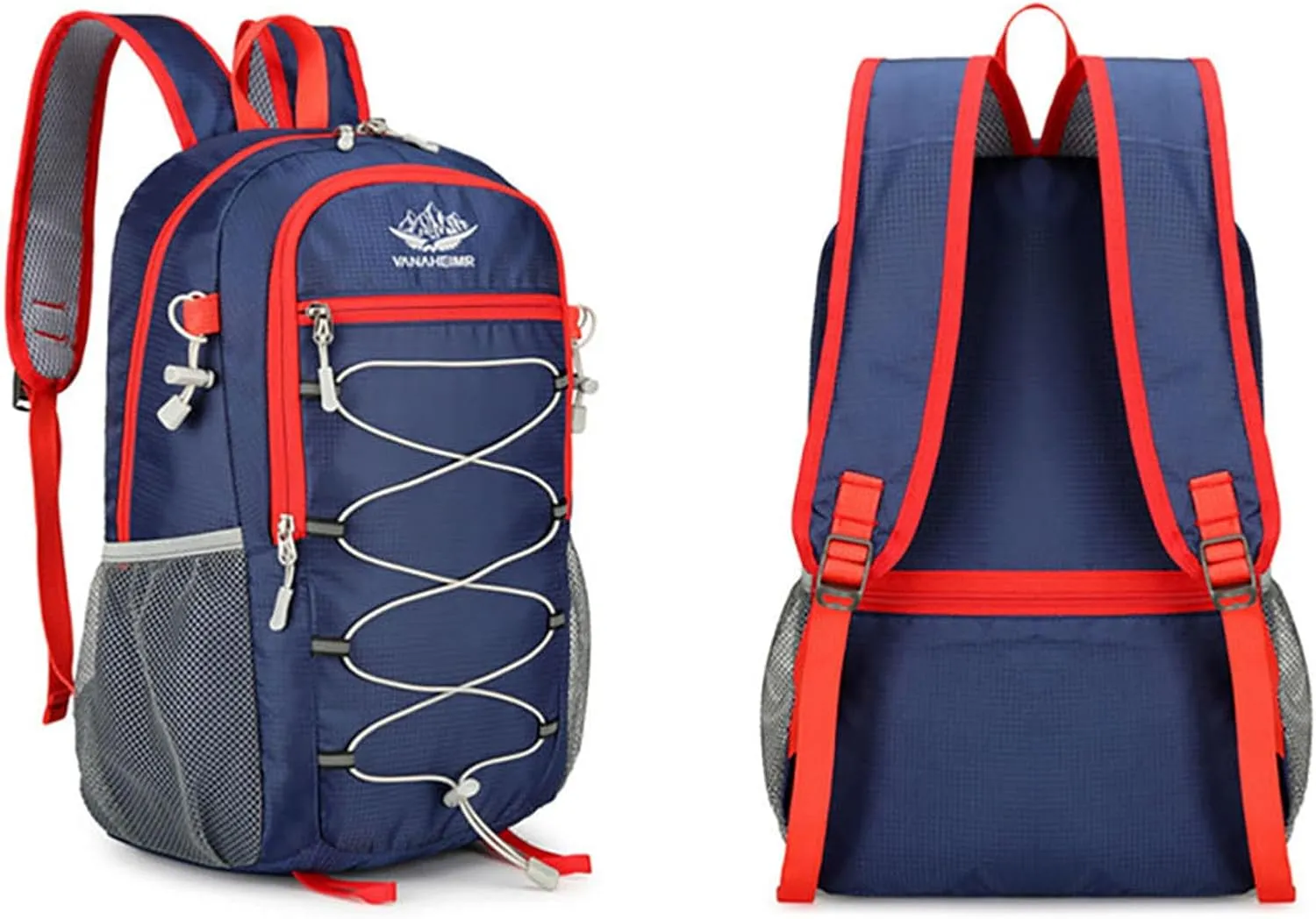 Ultralight Packable Travel Backpack for Camping & Hiking, 17-Inch Foldable Daypack with Large Capacity (Dark Blue)