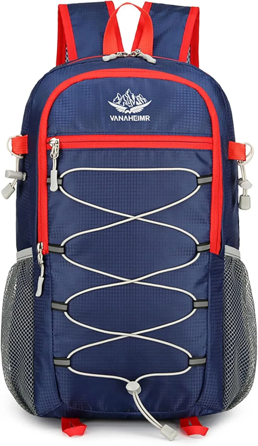 Ultralight Packable Travel Backpack for Camping & Hiking, 17-Inch Foldable Daypack with Large Capacity (Dark Blue)